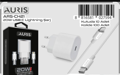 AURIS ŞARJ BAŞLIĞI USB-C GİRİŞ 20W  PK:10 